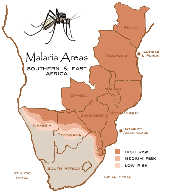 Map of Malaria Areas in Africa