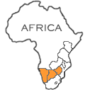 Detailed Map of Namibia, botswana, Zimbabwe